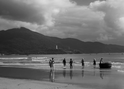 Fishermen on My Khe beach